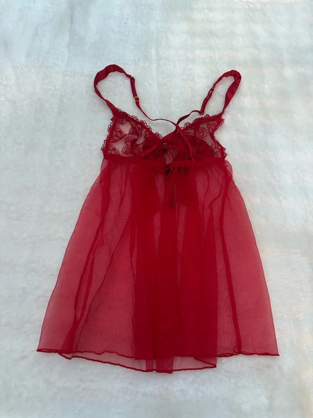 New! Victoria‎ Secret Red Queen of Hearts Open Cup Babydoll Lingerie 9082
